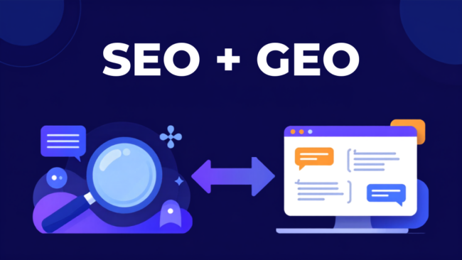 Illustration SEO + GEO : la complémentarité entre référencement classique et optimisation pour les moteurs génératifs